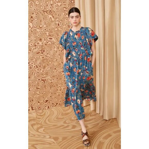 ULLA JOHNSON Ilaria Silk Dress in Bluette NWT Size 4 - Picture 1 of 11